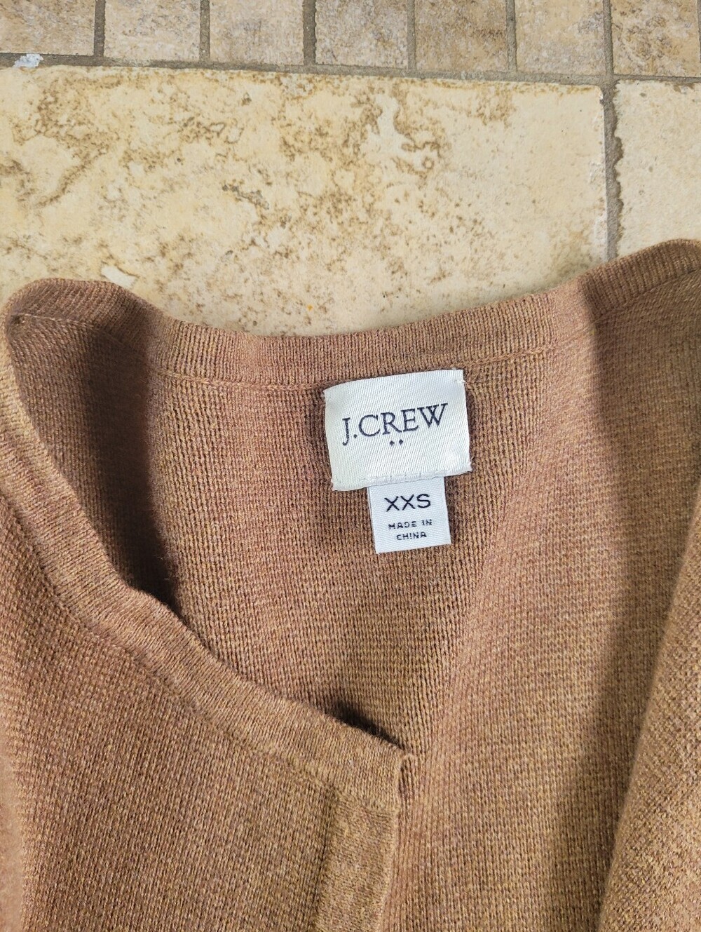 J. Crew Open-Front Cardigan in Camel Brown - Picture 3 of 3
